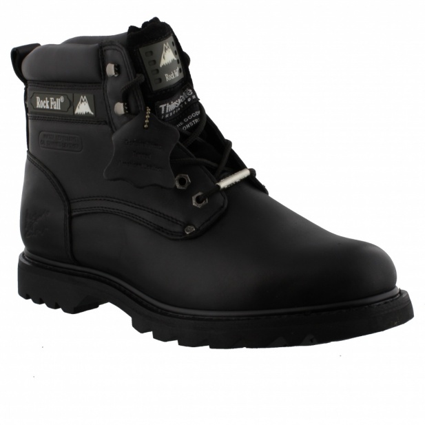 Rockfall Spar Mid Cut Leather Boot RF800 Black